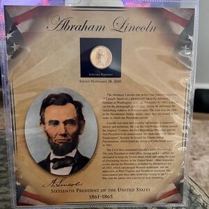 Abraham Lincoln Commemorative Coin and Portrait